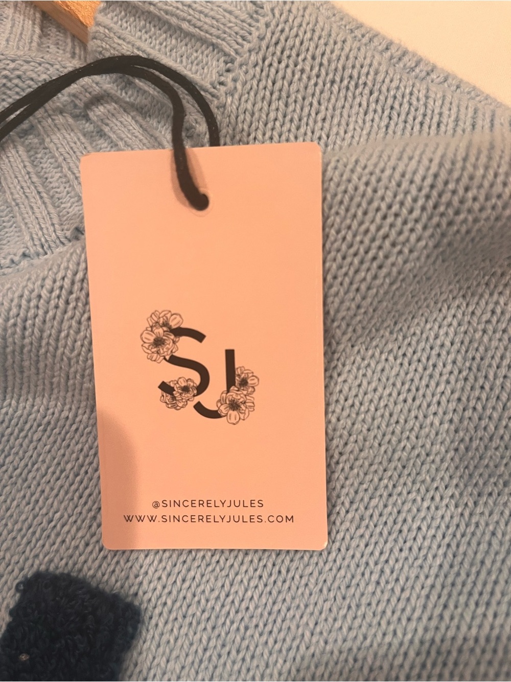 Sincerely Jules OUI Sweater Size XS Cropped French Blue NWT Boxy - Picture 4 of 9